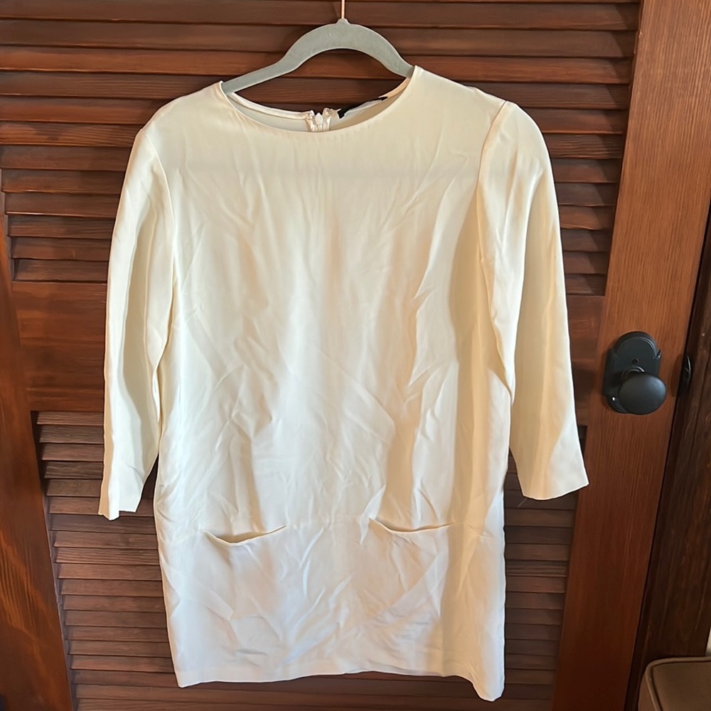 The Row white silk tunic with pockets